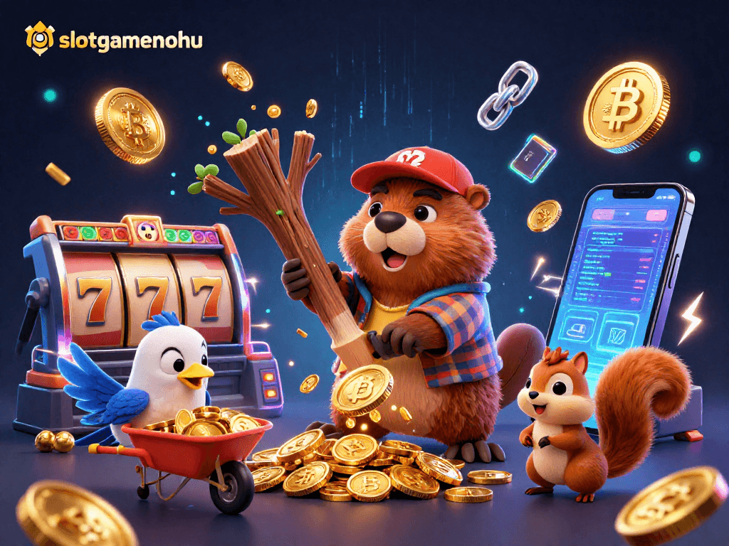Engage in thrilling jackpots at slotgamenohu with 3D characters celebrating winnings in vibrant casino scenes.
