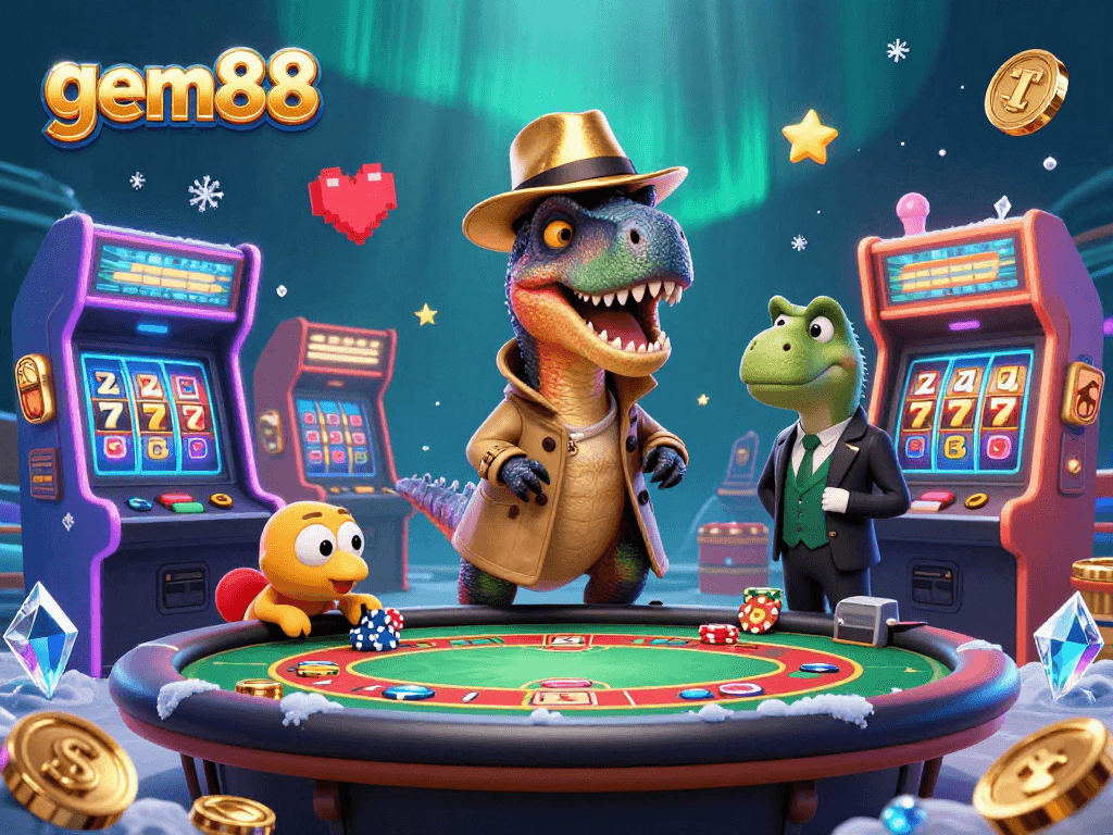 Watch the gem88 velociraptor card counter sneak chips at a vibrant blackjack table in this captivating casino scene.