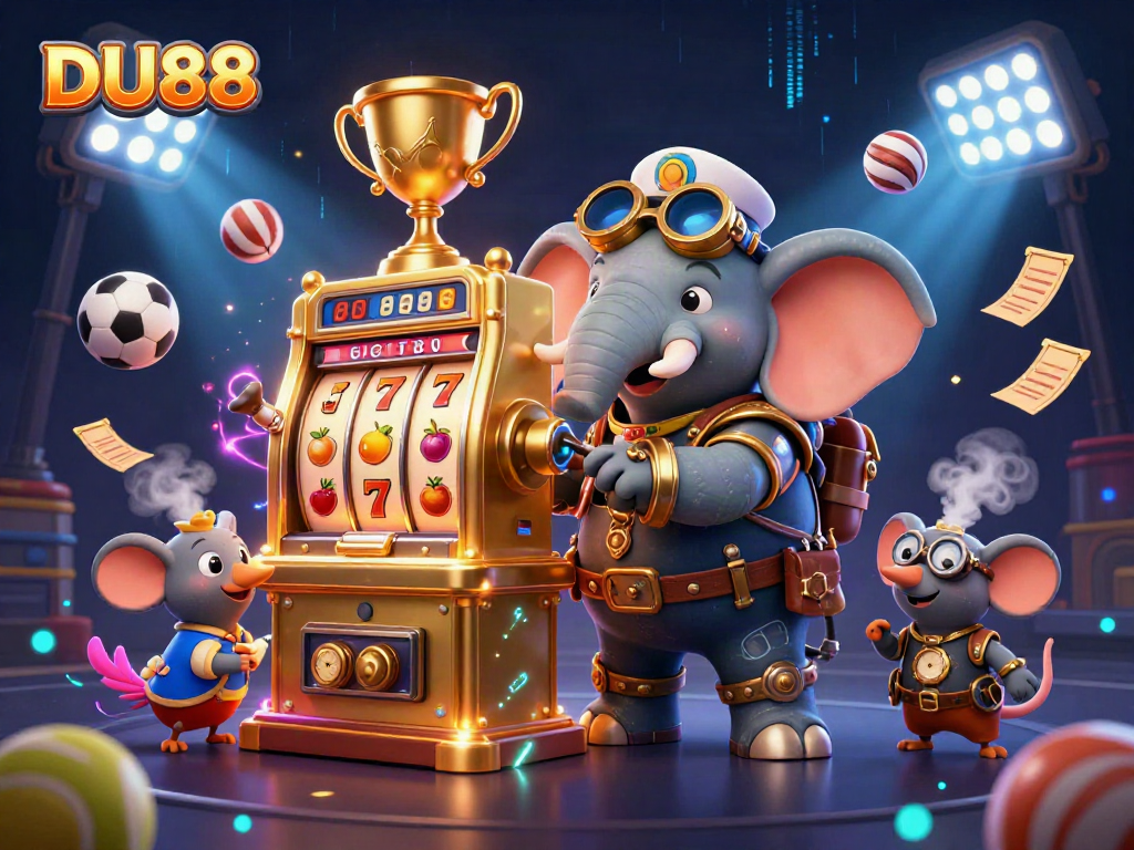 Experience thrilling gameplay with DU88's animated steampunk characters and dynamic casino elements.