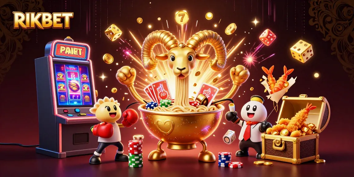 Experience the exciting world of RIKBET with vibrant 3D illustration of a fun casino scene featuring animated characters.