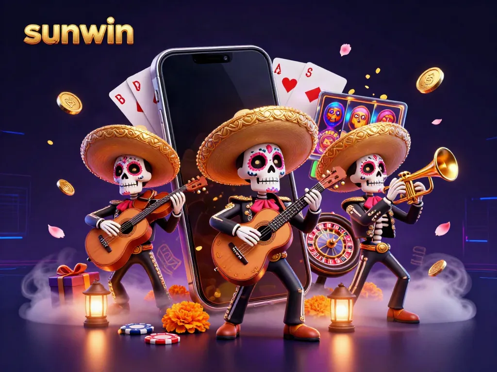 Experience thrilling gameplay with sunwin in a vibrant 3D mariachi casino setting.