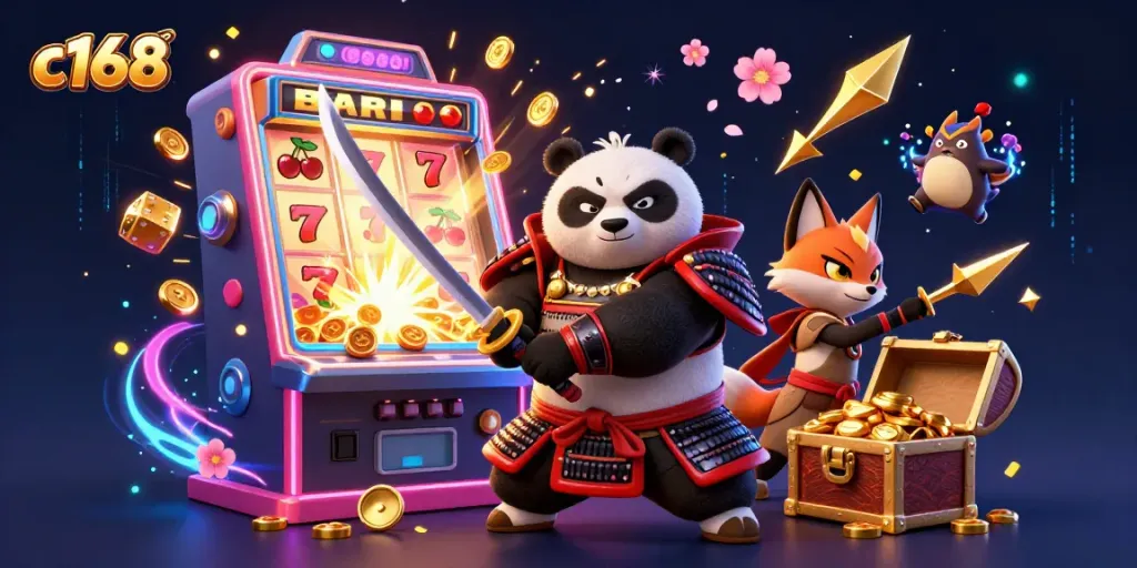 Experience the thrill of c168 with eastern-inspired characters and vibrant casino elements