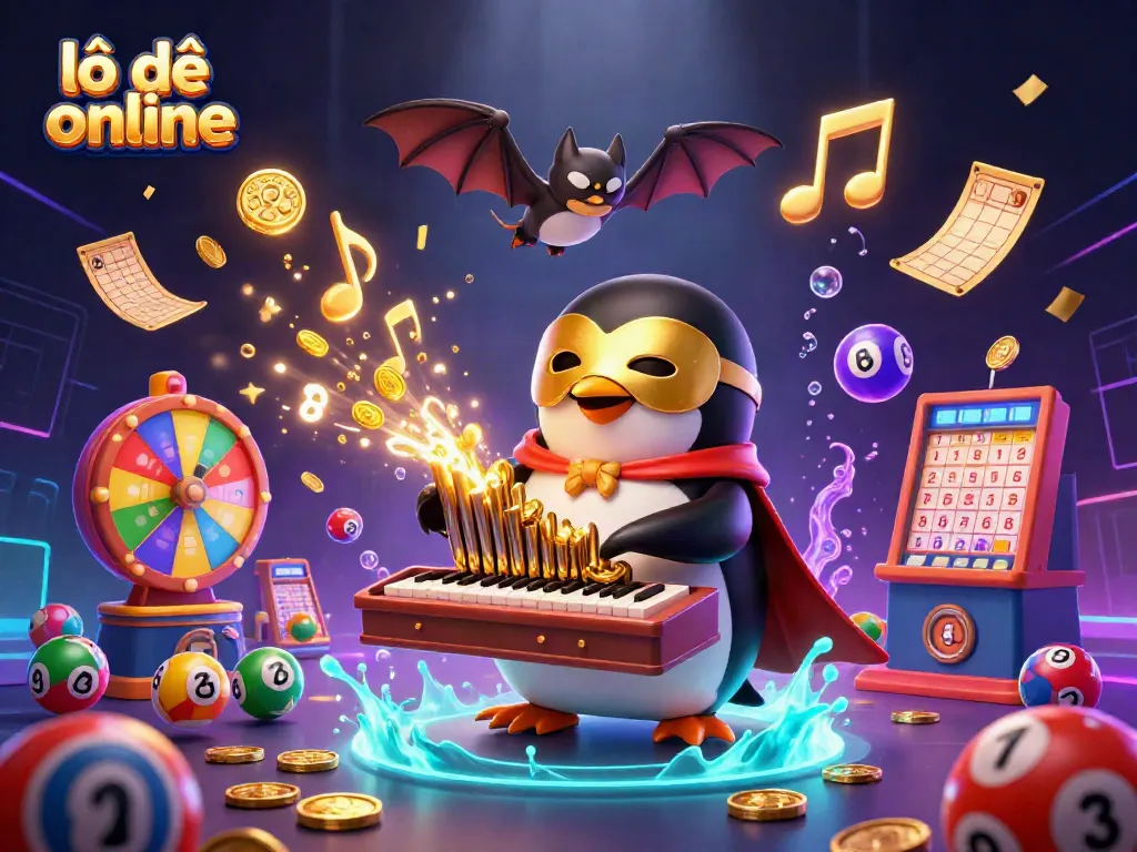 Experience exciting lô đề online gameplay with a captivating animated scene of a penguin and acrobats.