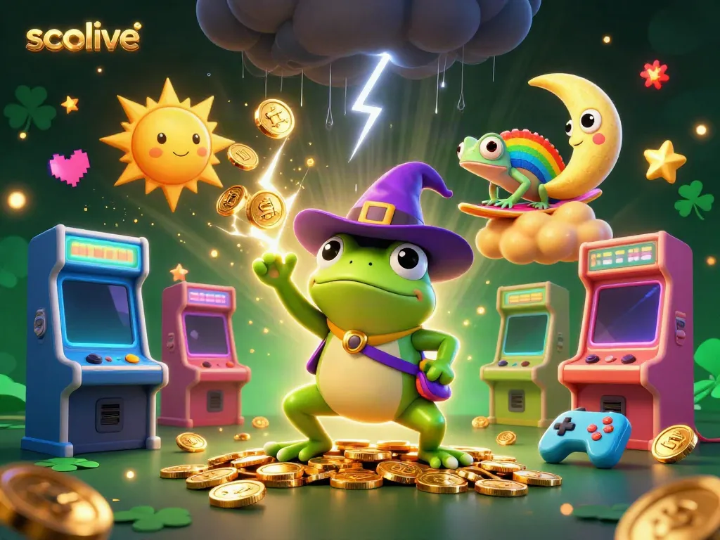Experience the excitement of socolive with vibrant 3D characters and golden coins in a dynamic gamble-themed illustration.