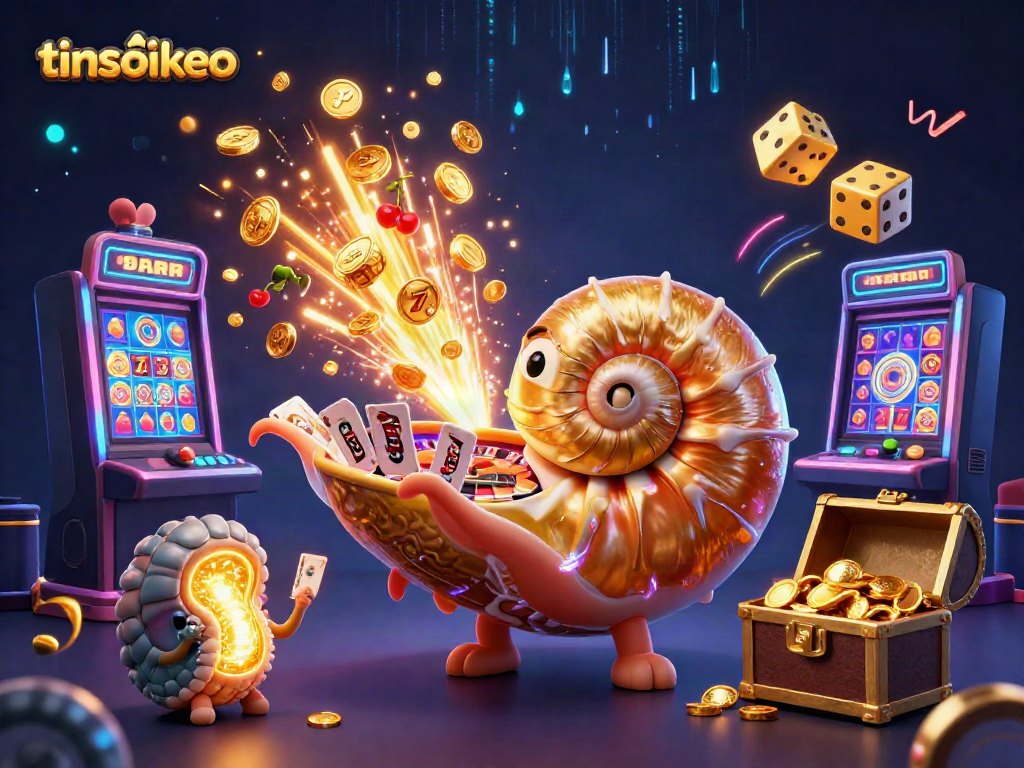 Experience the thrill of betting with tinsoikeo's vibrant illustration showcasing dynamic casino elements and animated characters.