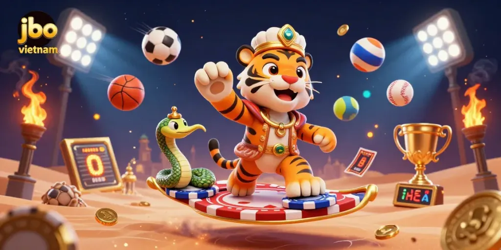 Engage with exciting betting options at jbo vietnam, featuring a vibrant casino scene bursting with energy.