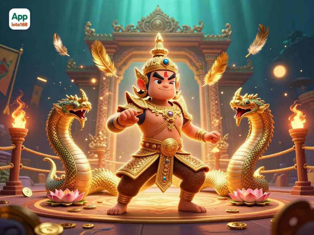 Engage with App loto188 to experience thrilling gameplay and exciting wins, featuring a vibrant 3D guardian scene.