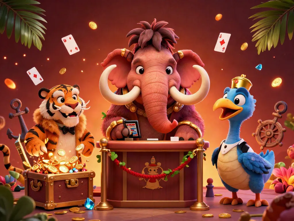 Nowgoal's vibrant 3D illustration features a dynamic casino scene with engaging characters and exciting gaming elements.
