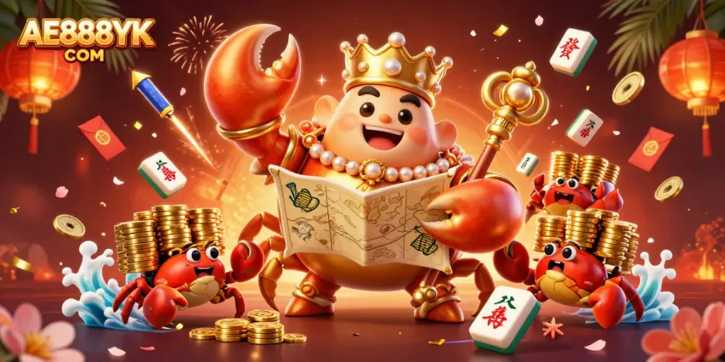 Engage in thrilling gameplay at AE888YK COM with our vibrant casino illustration featuring rich elements.