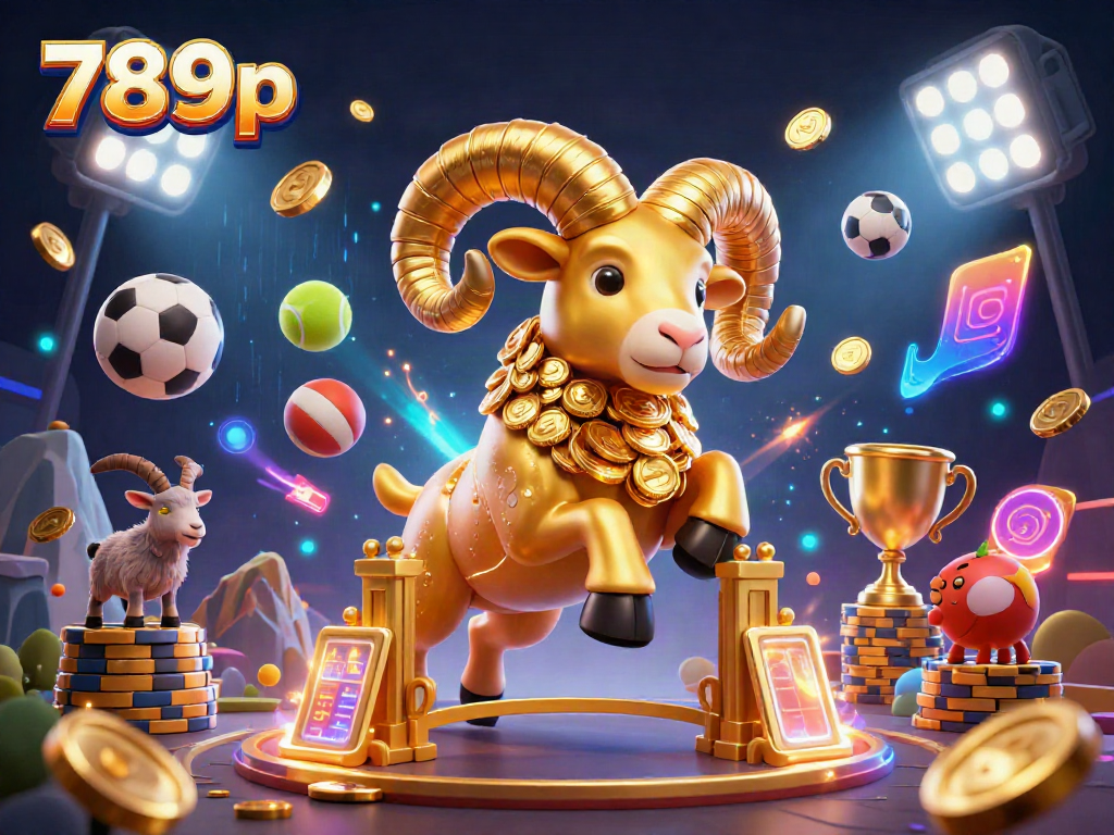 Experience winning thrills with 789p, featuring a dynamic casino scene of gold and sports.