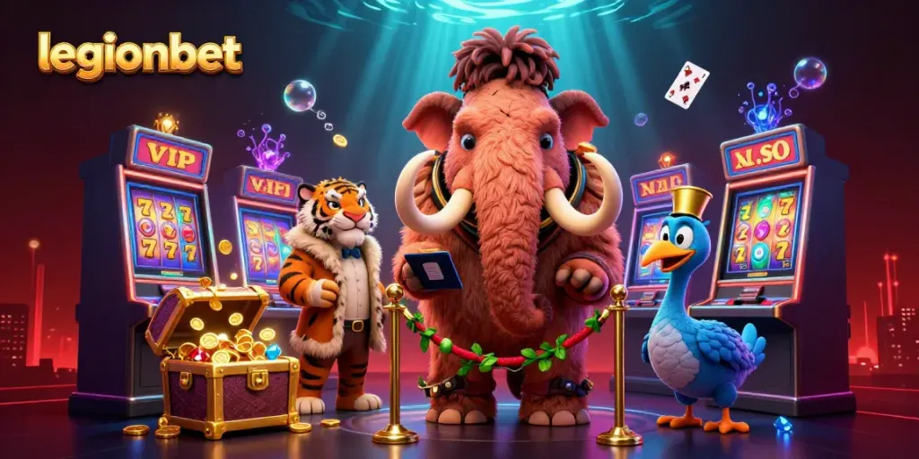 Experience the thrill of legionbet with animated characters and dynamic casino elements in a vibrant underwater scene.
