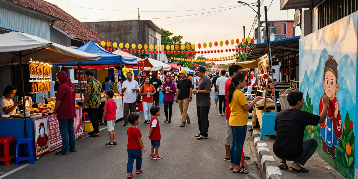 Vibrant urban festival scene in Lampung showcasing local culture and community at Siger Fest, highlighting activities and engagement.
