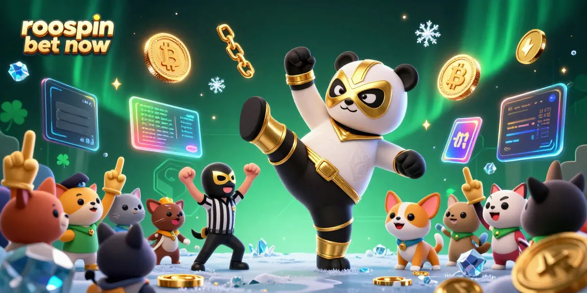 Experience thrilling gaming action with roospin bet now in an energetic casino illustration.