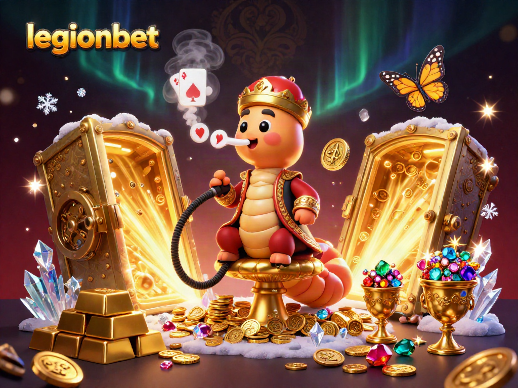 Experience thrilling gameplay with legionbet's captivating casino action scene featuring vibrant characters and treasures.