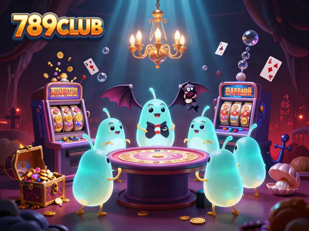 789CLUB illuminates a cave casino with glowing glowworms, featuring jackpots and vibrant gameplay.