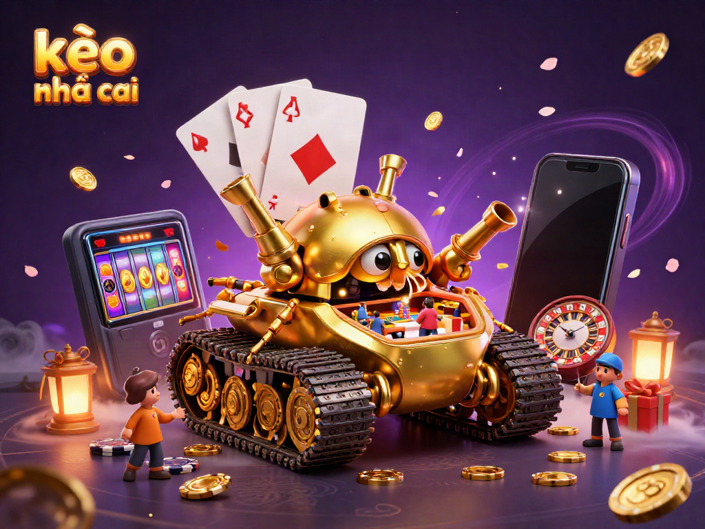 Experience kèo nhà cái with a vibrant, detailed 3D illustration of a casino beetle tank and dynamic gaming elements.