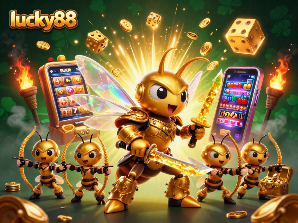 Experience the excitement at lucky88 with a vibrant 3D casino scene full of thrilling game elements.