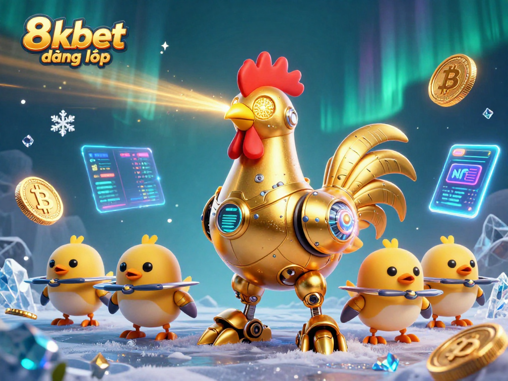 Engage in thrilling gameplay at 8xbet đăng nhập with vibrant characters and crypto elements in a dynamic casino scene.