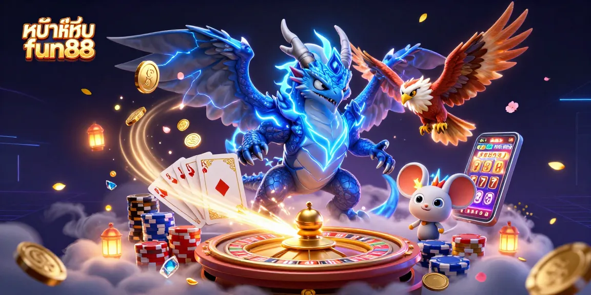 Experience excitement with the dynamic หน้าแรก fun88 3D casino scene filled with thrilling game elements.