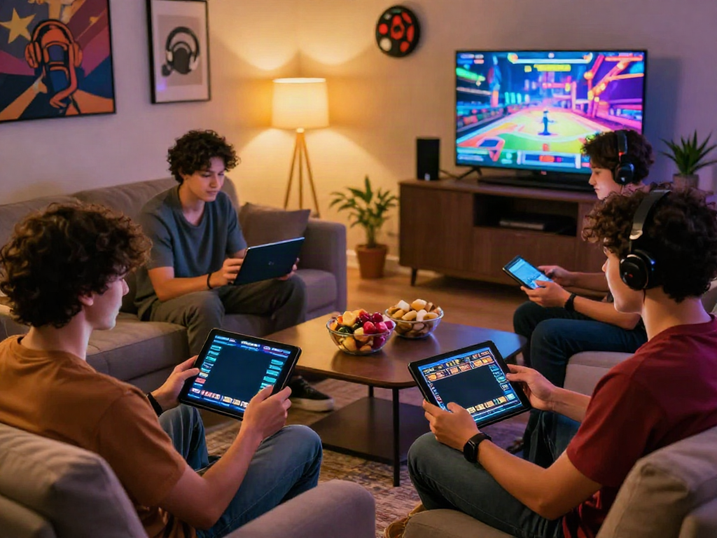 Friends enjoying slots that accept credit cards in a cozy gaming room.
