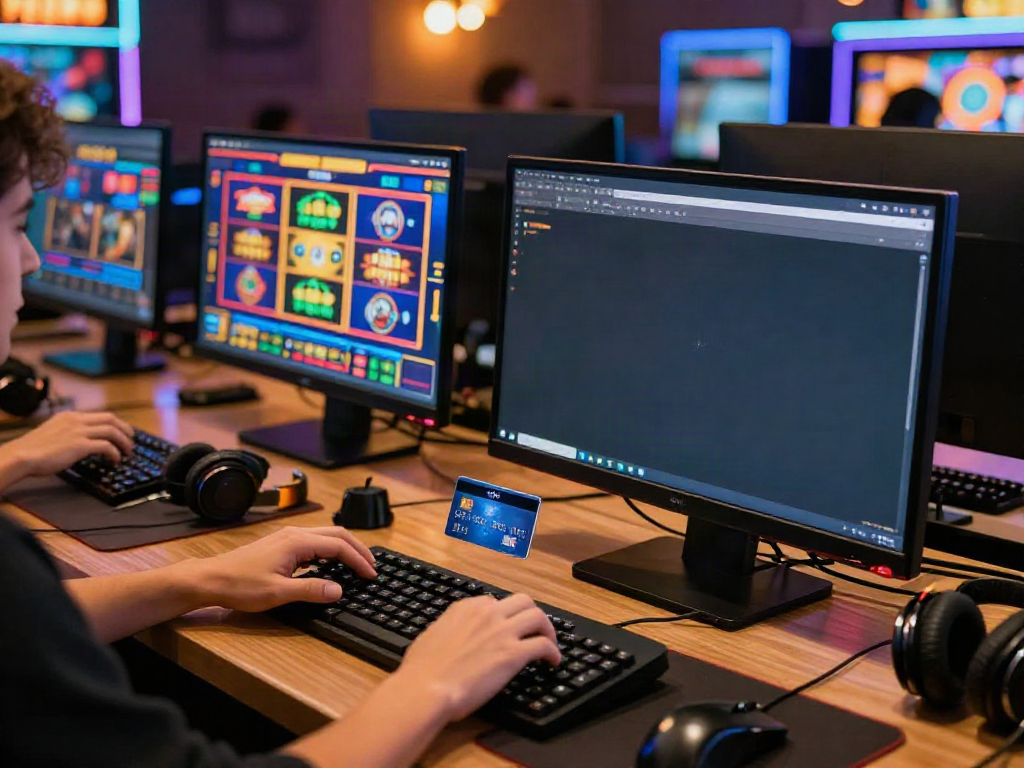 Exciting gaming scene at a casino that accepts credit cards.
