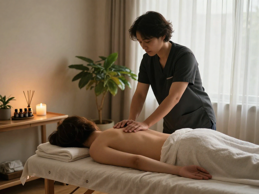Experience quality 광진구출장마사지 in a serene home setting.