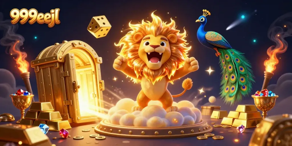 Experience exhilarating gaming with 999eejl in this vibrant 3D casino illustration!