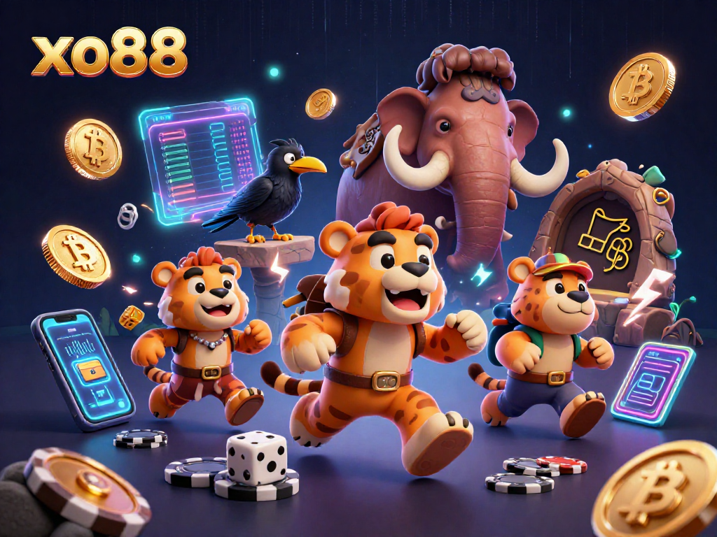 Experience thrilling casino action at xo88 with a playful prehistoric duo gaming together.