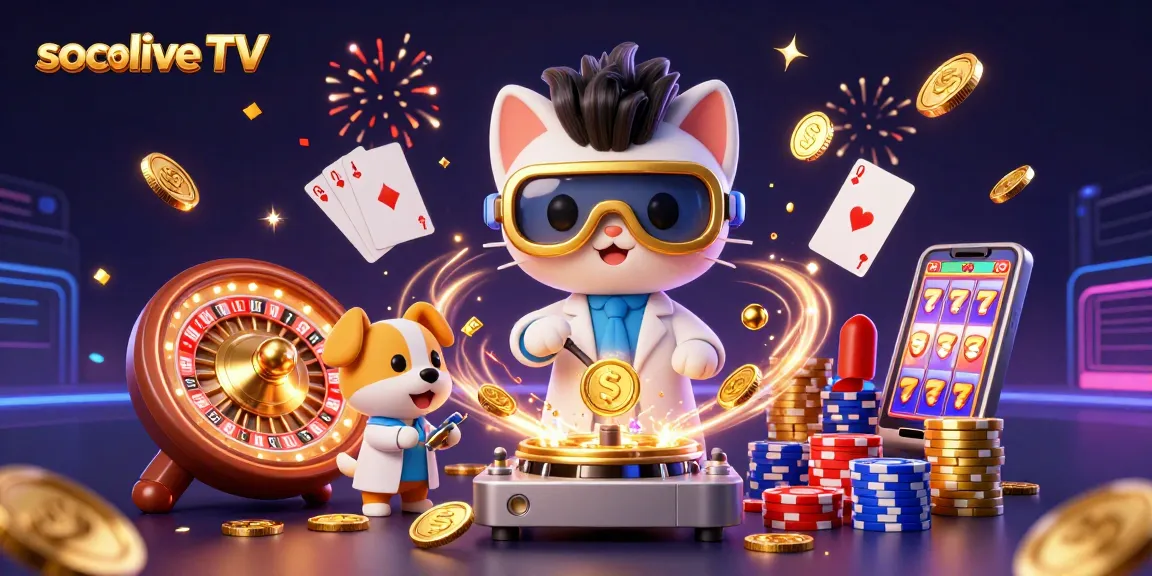 Join the excitement with socolive TV's live betting as golden coins and jackpots burst forth.