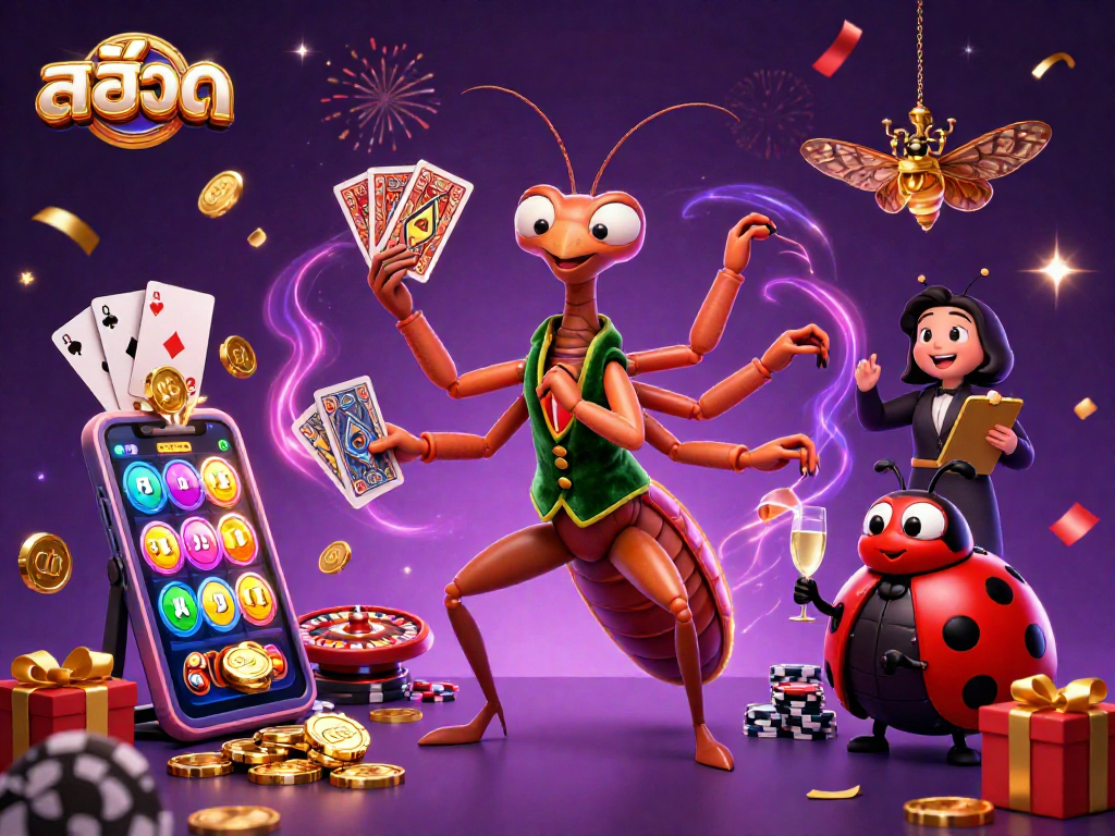 Experience exciting สล็อต gameplay with vibrant 3D characters celebrating in style at a casino scene.
