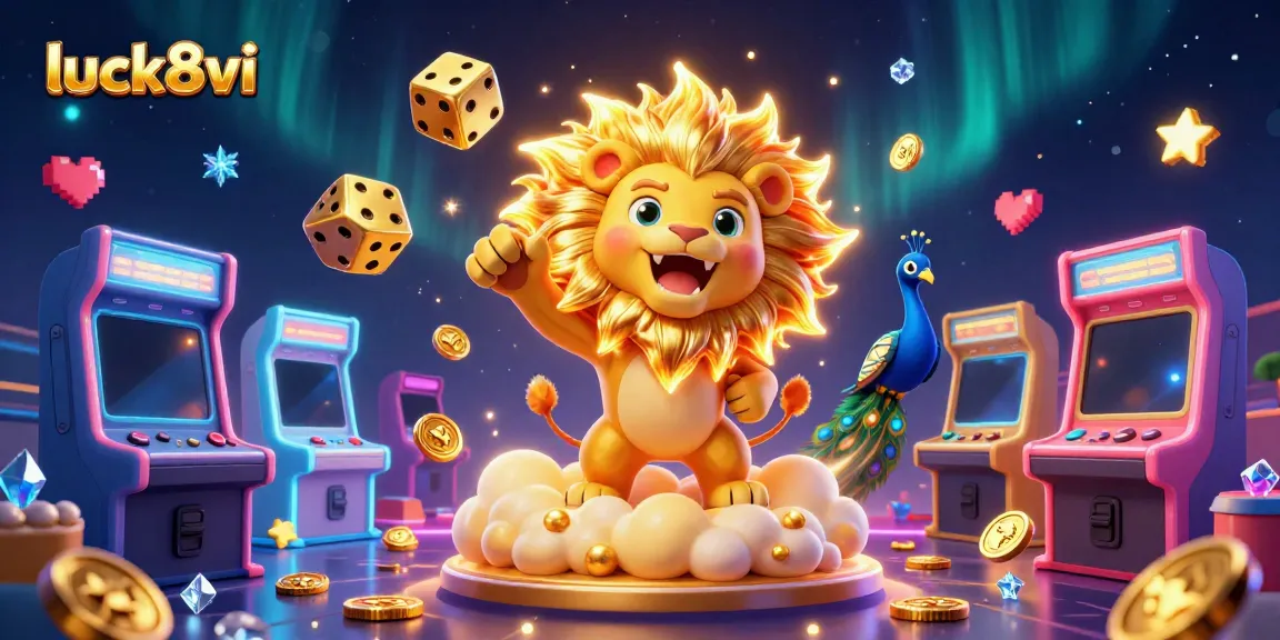 Engage in exciting gaming adventures with luck8vi, featuring vibrant characters and casino elements.